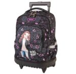 TARGET Trolley Rebel Heart 29799 ružičasta torba na točkiće za školu