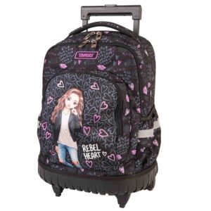 TARGET Trolley Rebel Heart 29799 ružičasta torba na točkiće za školu