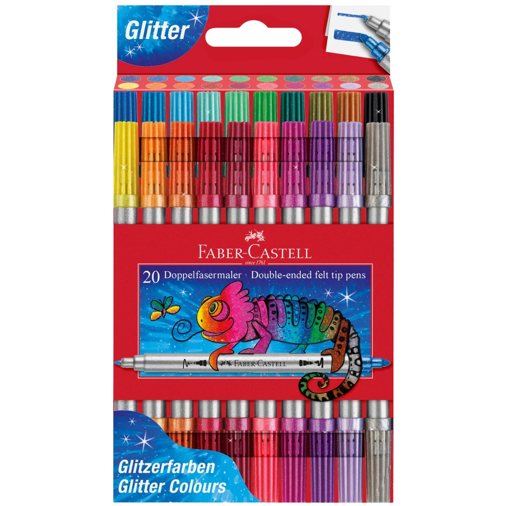 151108.jpg Faber Castell flomasteri Double Glitter 1/20 151108